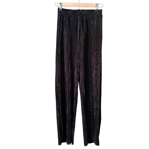 21 Saints | Satin Pleated Pull-on Pants Dressy Party Flowy Black Small - Picture 1 of 6